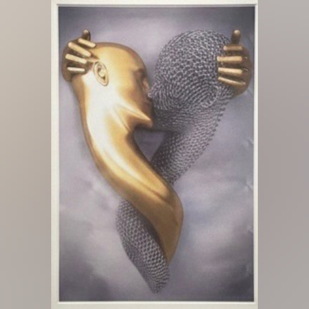Gold and Silver Abstract Art Print